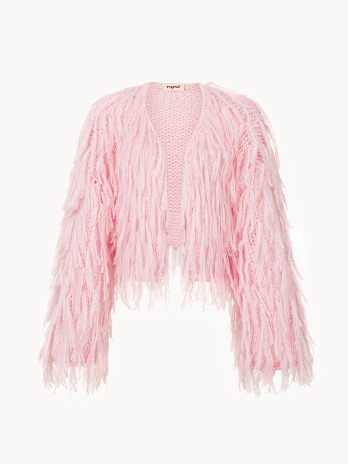 Beige Knitted Alpaca Cardigan: Women's Merino Wool Cropped Jacket