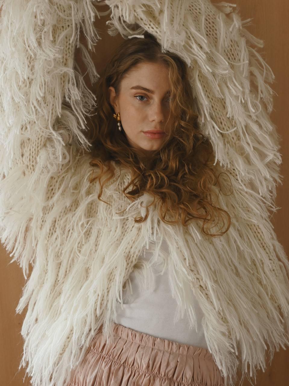 Handmade Alpaca Merino Cardigan: Cropped Open Front Knit Sweater