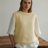 Hand-knitted Mohair Yellow Vest: Women's Cozy Knitwear