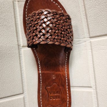 Moroccan Handmade Leather Sandals Women – Braided Slides, Strappy Summer Shoes, Open Toe Beach Sandals, Handcrafted Flat Leather Sandals