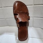 Handmade Moroccan Leather Sandals For Women - Summer Sandals - Brown Leather Slide Sandal - Womens Slippers - Casual Leather Summer Shoes