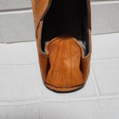 Handmade Moroccan Leather Babouche Slippers – Traditional Artisan House Shoes – Natural Orange Mule Flats – Soft Sole Indoor Shoes For Men