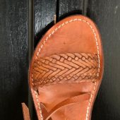 Handmade Moroccan Leather Sandals Women – Brown Flat Strappy Toe Loop Shoes